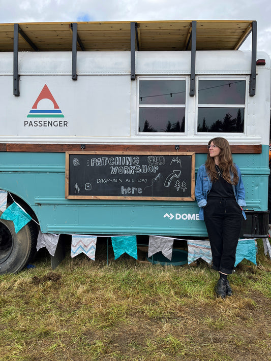 Passenger clothing patching repair workshops with slow stitch club