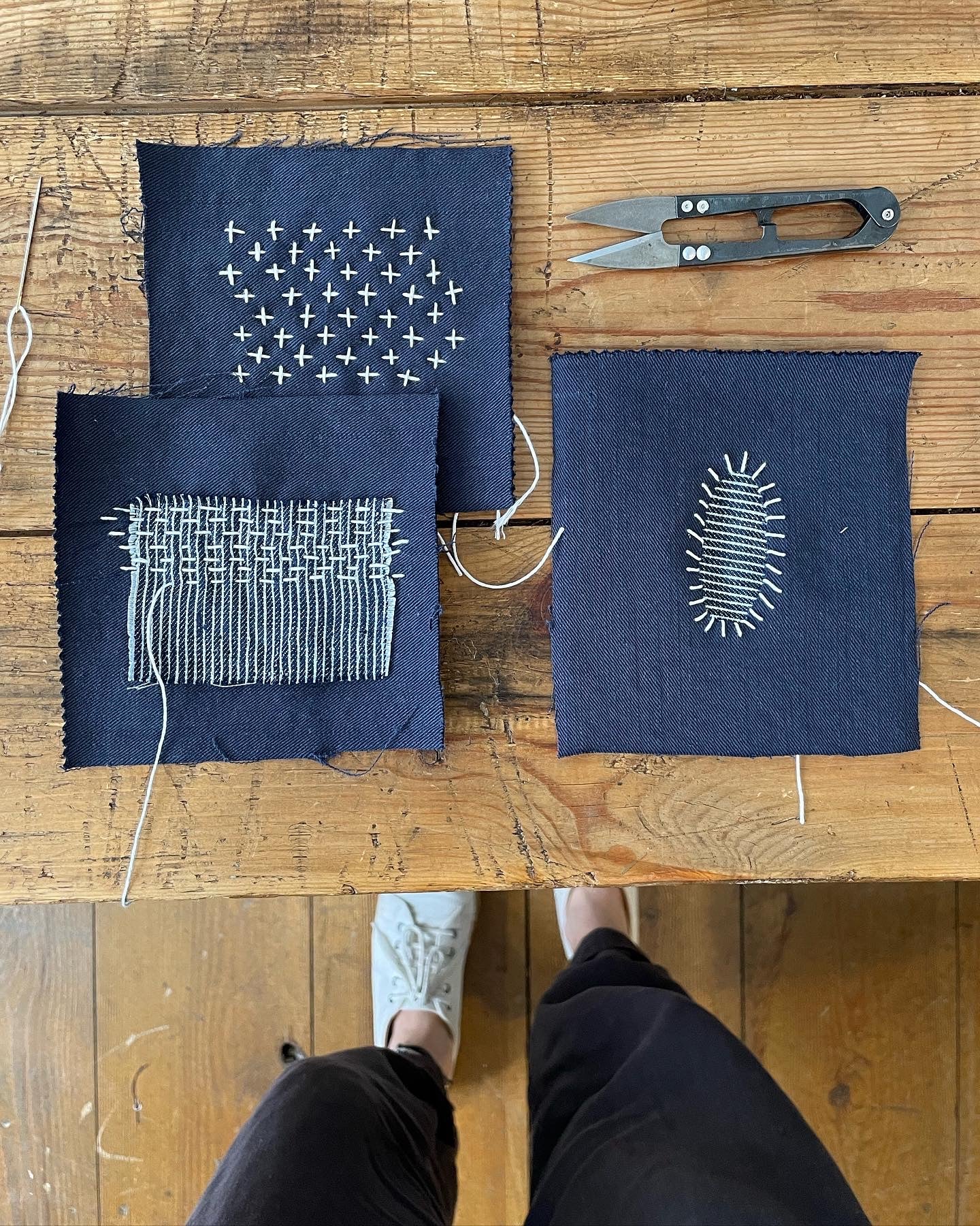 visible mending samplers sashiko clothing repair workshop skye pennant frome