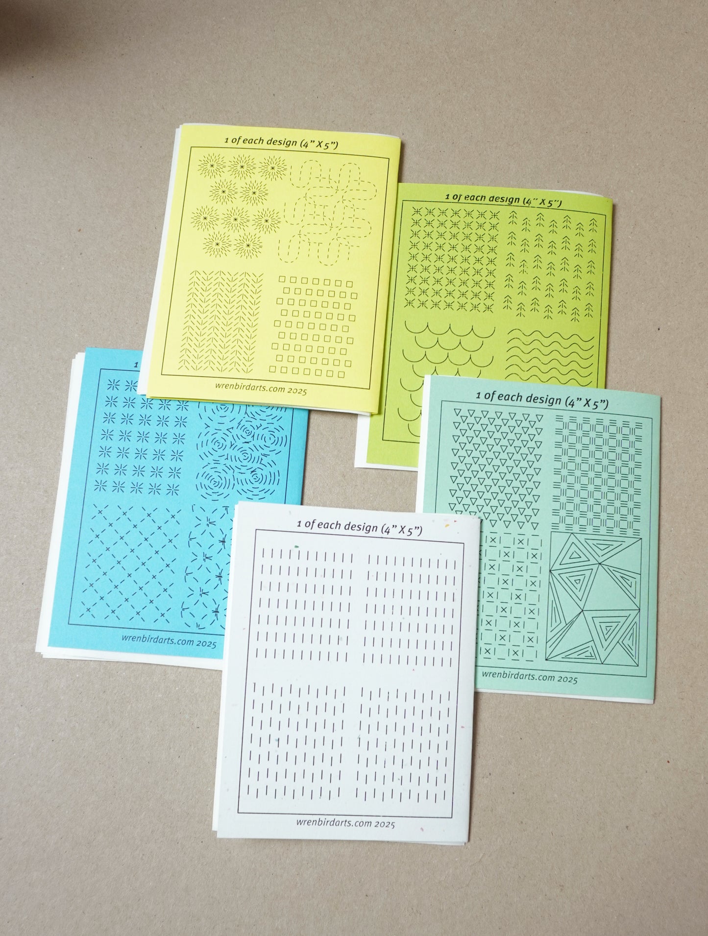 Wren Bird Arts washable mending transfers for sashiko