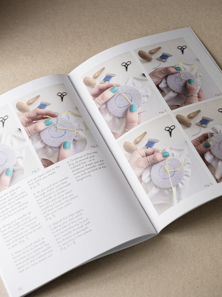 visible mending starter kit with colour booklet photos and instructions