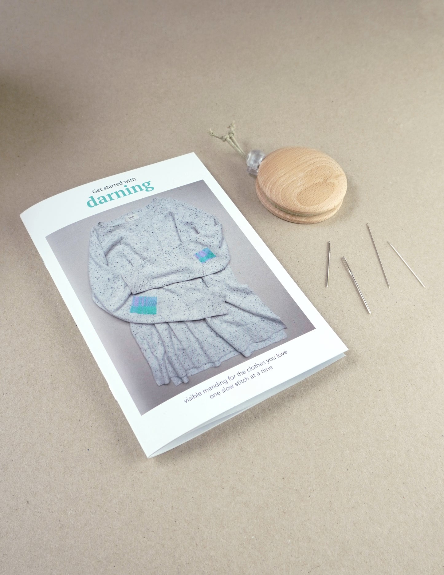 visible mending darning kit with darning disc
