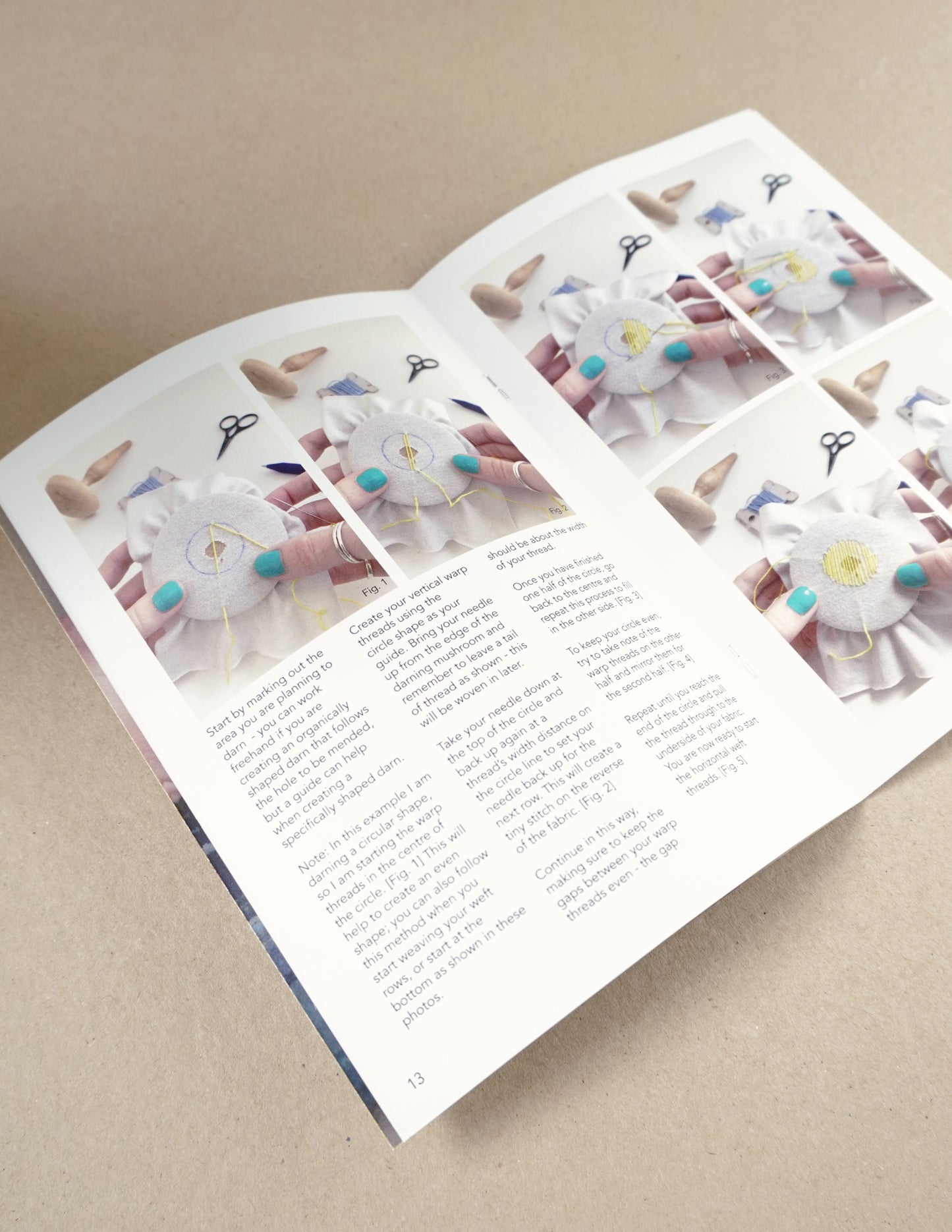 visible mending darning kit with darning disc