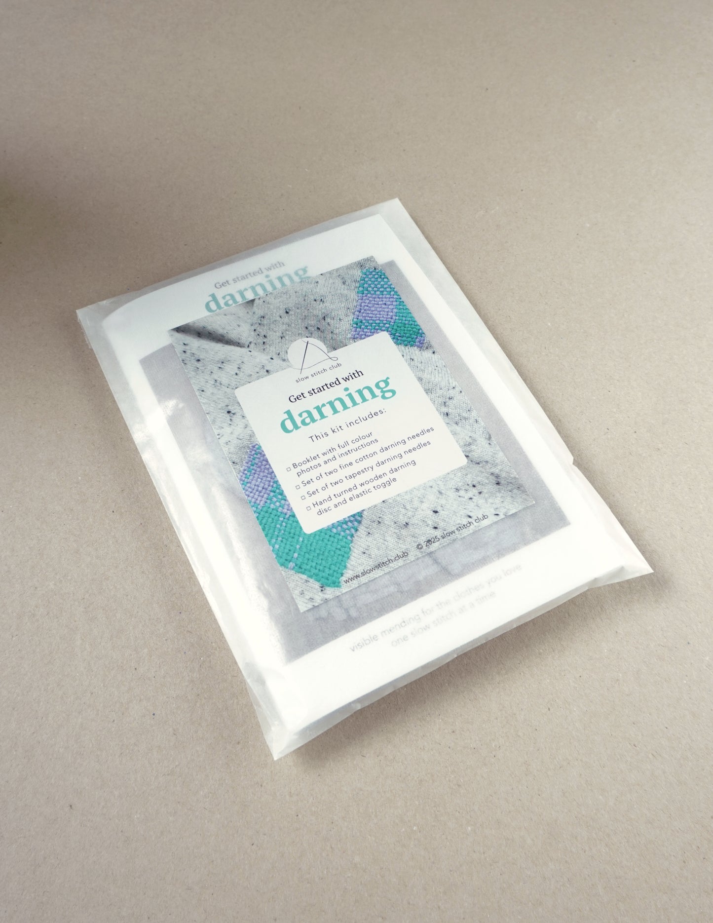 visible mending darning kit with darning disc