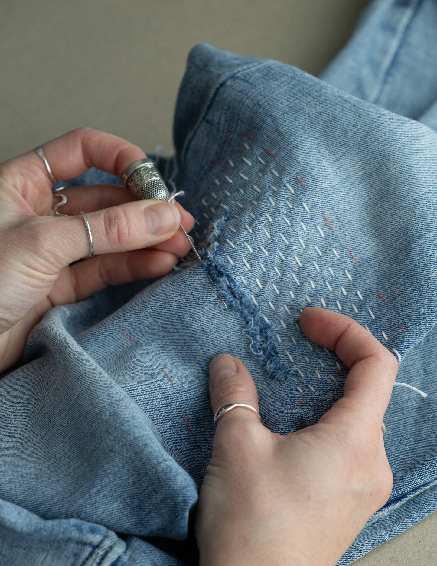 Well Worn by skye pennant visible darning and mending workshop in frome somerset
