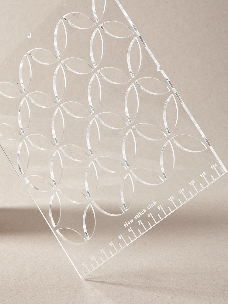 acrylic stitching template for sashiko visible mending slow stitch club