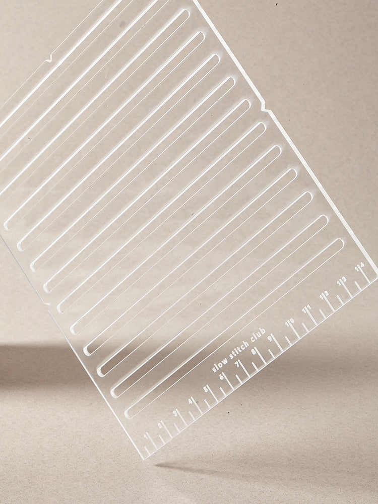 acrylic stitching template for sashiko visible mending slow stitch club