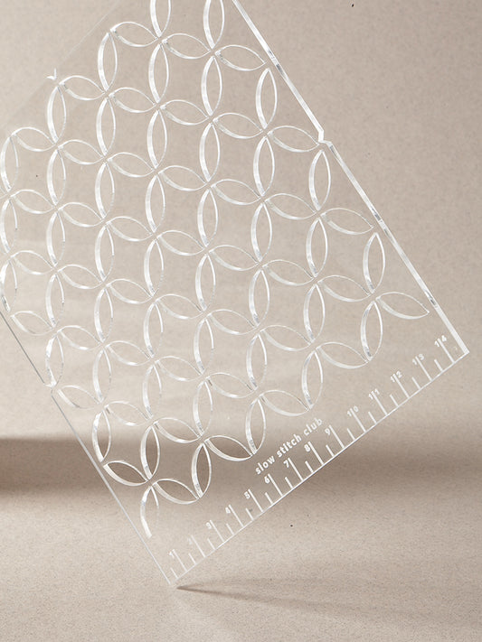 acrylic stitching template for sashiko visible mending slow stitch club
