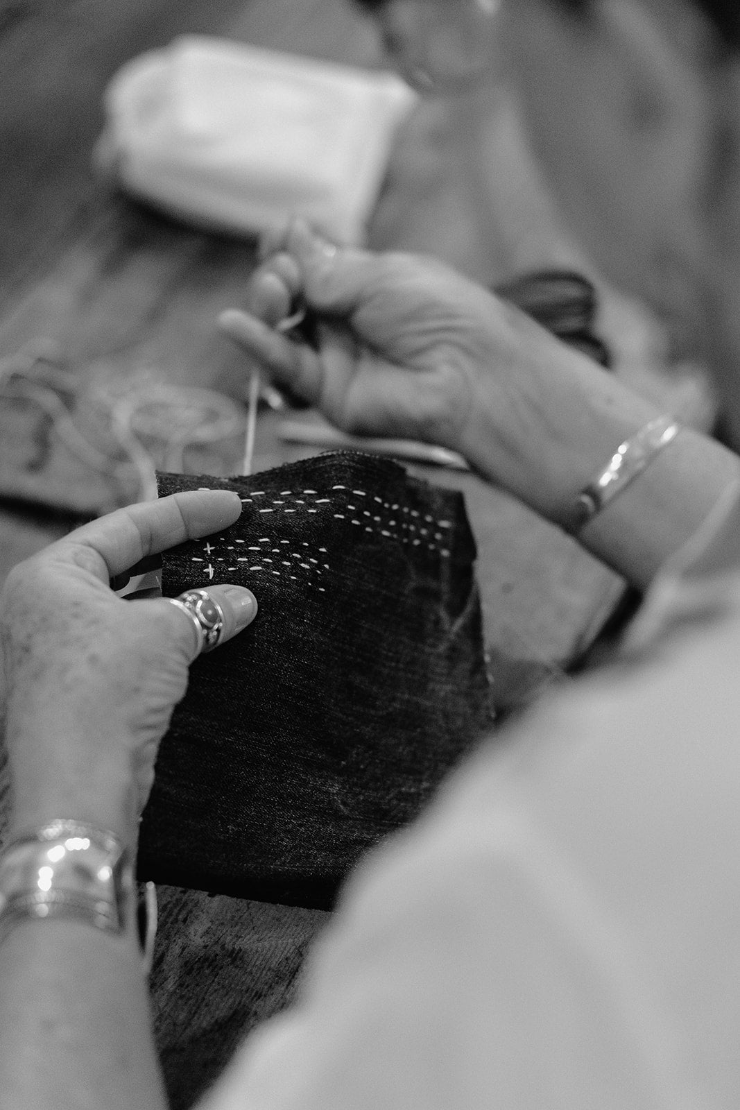 Introduction to visible mending with sashiko @ Millie Moon, Frome