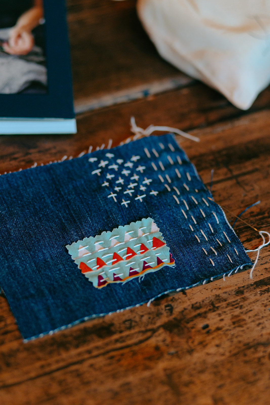 Introduction to visible mending with sashiko @ Millie Moon, Frome