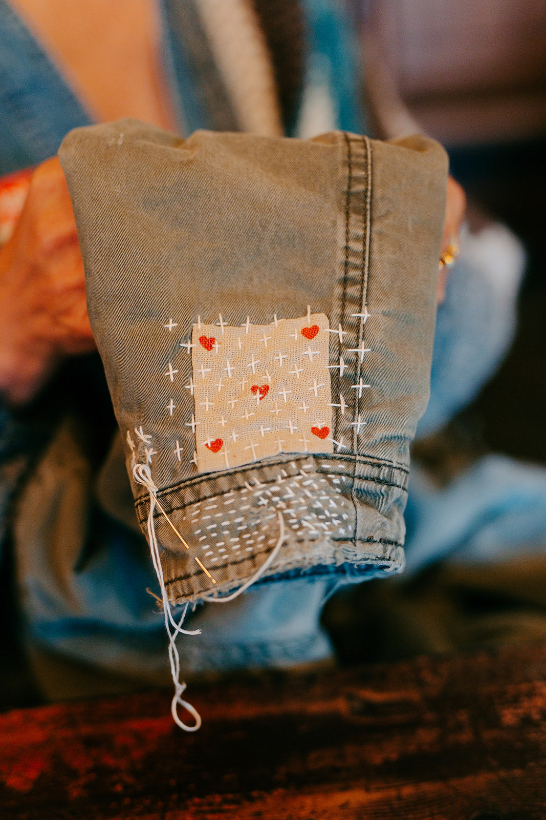 Introduction to visible mending with sashiko @ Millie Moon, Frome