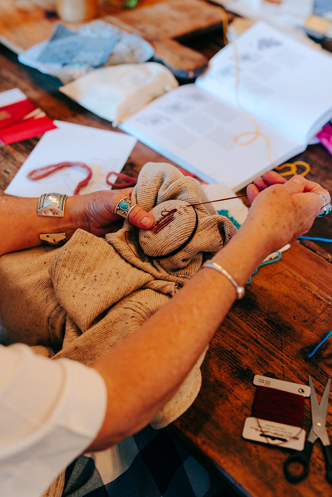 Introduction to visible mending with darning @ Millie Moon, Frome