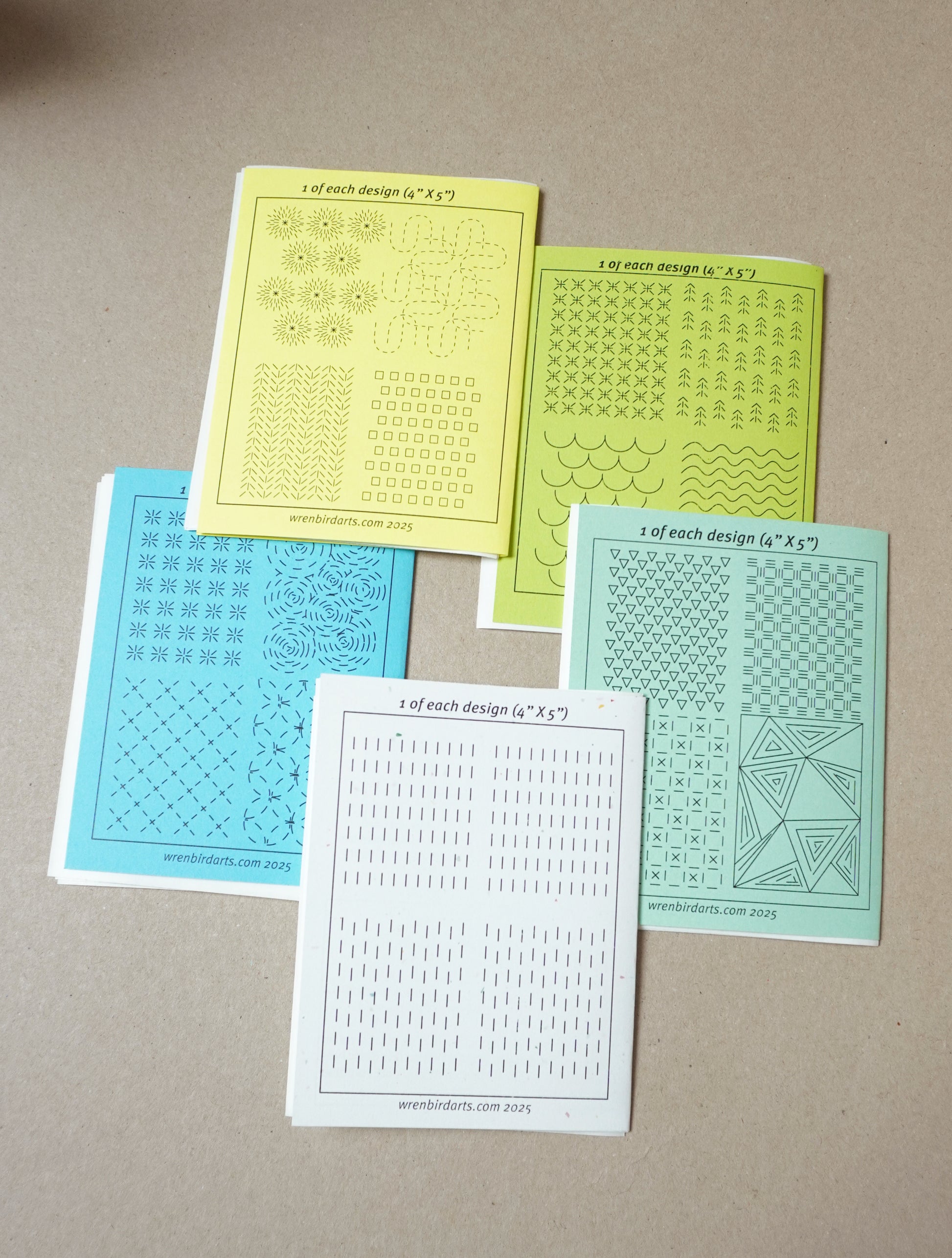 Wren Bird Arts washable mending transfers for sashiko 