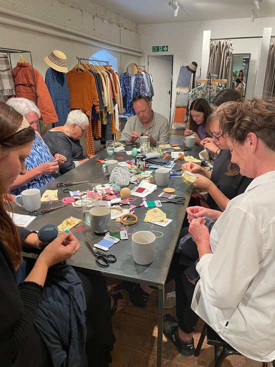visible mending darning workshop at toast kilver court with slow stitch club