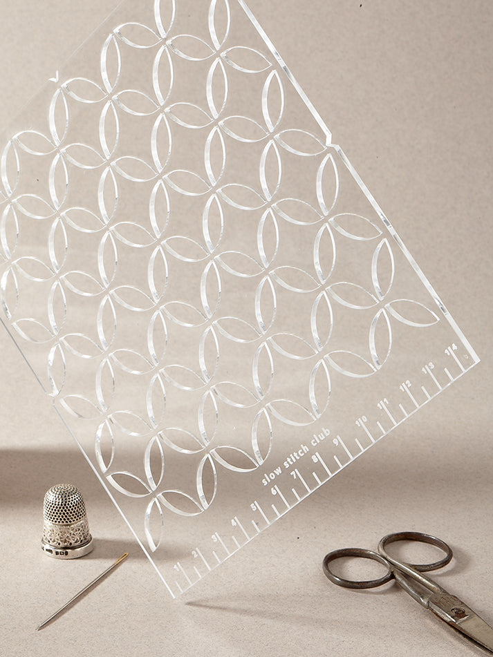 acrylic stitching templates for visible mending and sashiko stitching