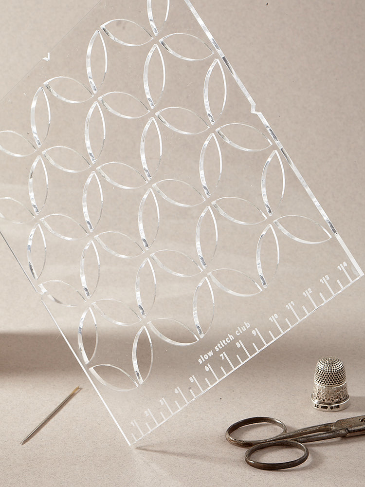 acrylic stitching template for sashiko visible mending