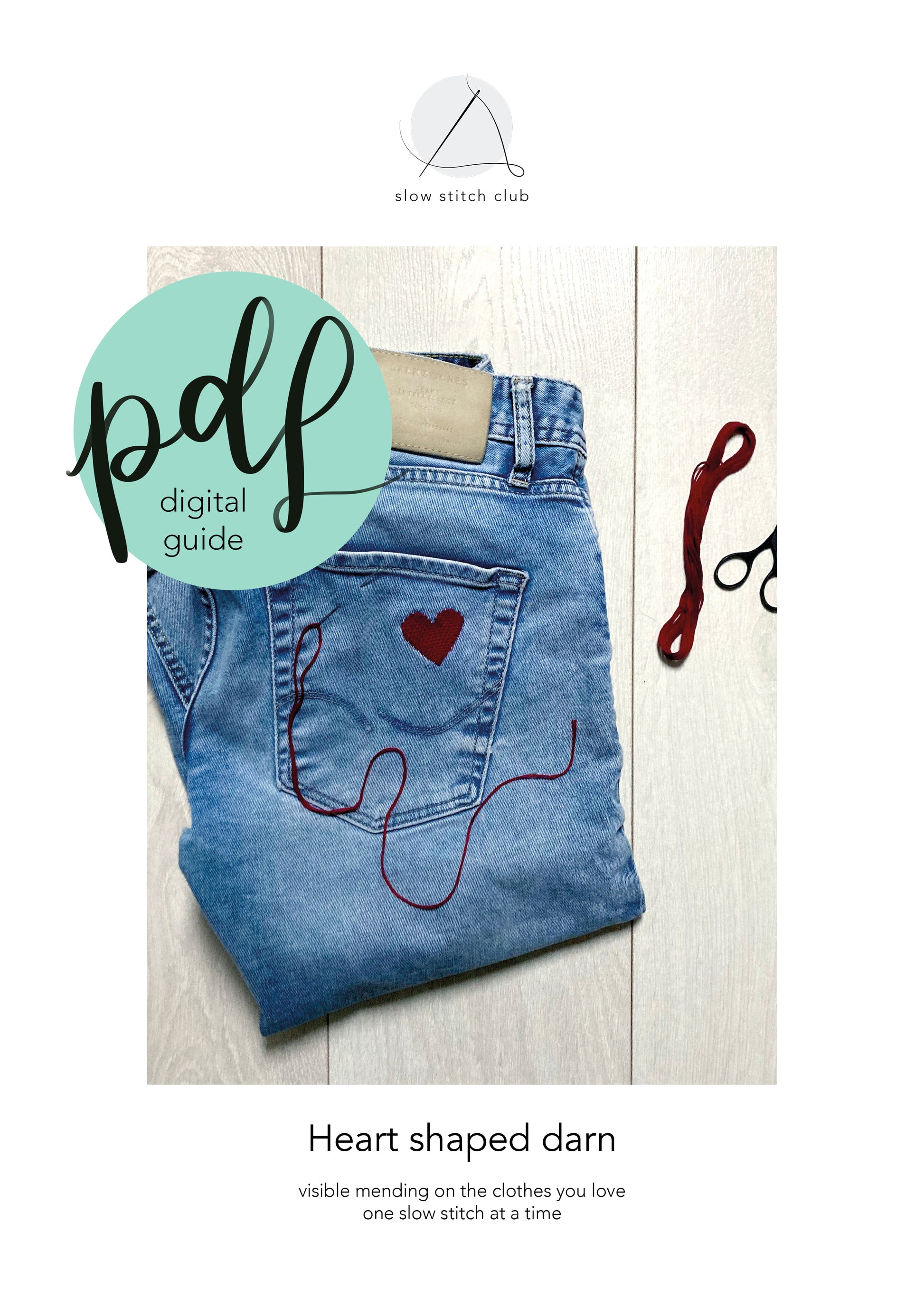 get started with heart shaped darn pdf guide digital download