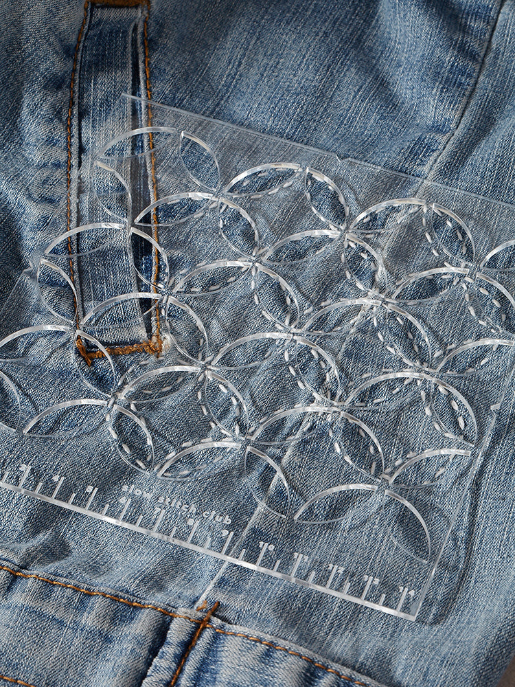 acrylic stitching template for sashiko visible mending